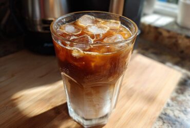 A refreshing glass of Vietnamese Iced Coffee with ice and creamy milk, ready to be enjoyed.