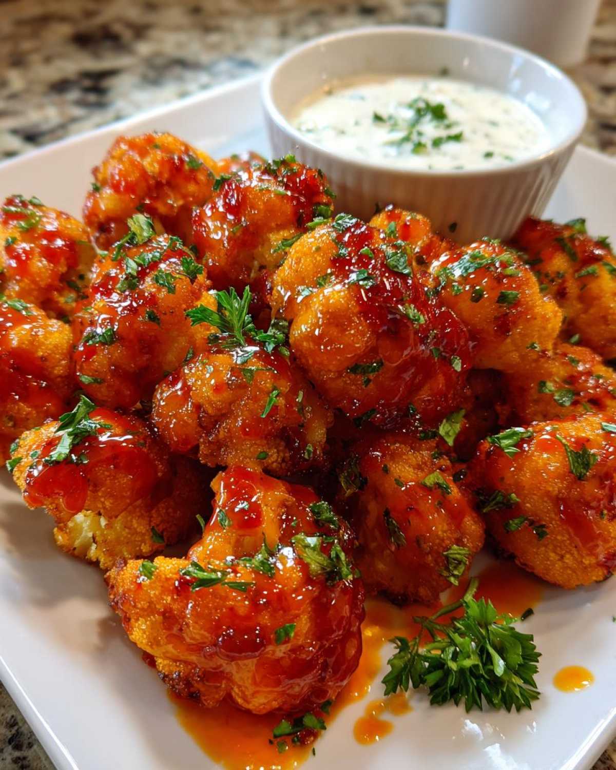 Air Fryer Buffalo Cauliflower Bites with Ranch - detail 4