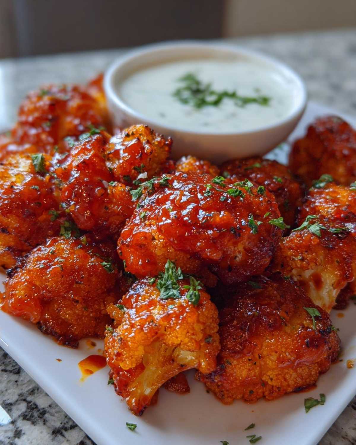 Air Fryer Buffalo Cauliflower Bites with Ranch - detail 1