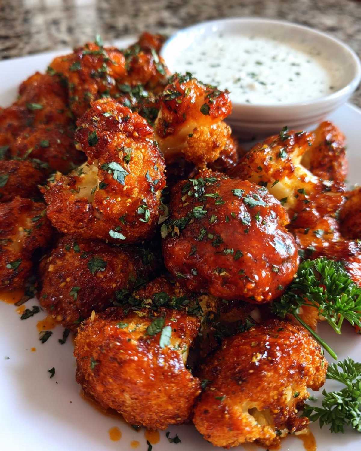 Air Fryer Buffalo Cauliflower Bites with Ranch - detail 2
