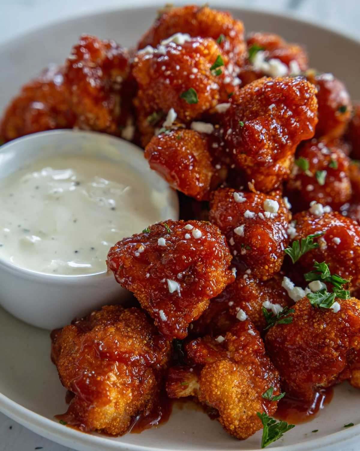 Air Fryer Buffalo Cauliflower Bites with Ranch - detail 4