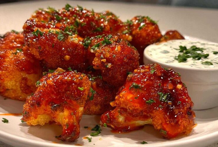Air Fryer Buffalo Cauliflower Bites with Ranch
