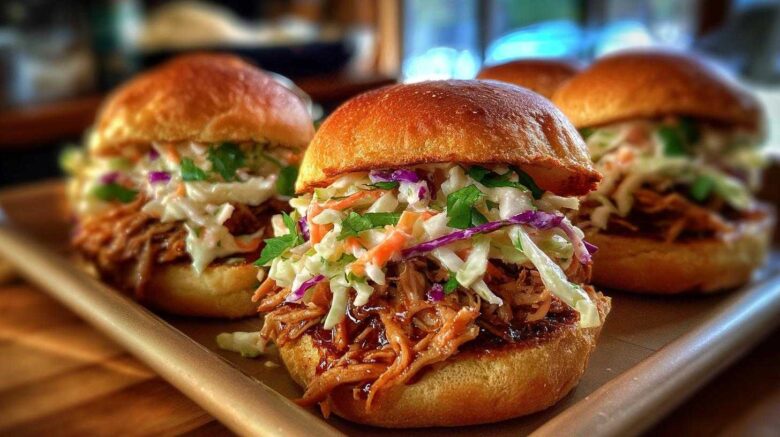 BBQ Pulled Pork Sliders with Slaw