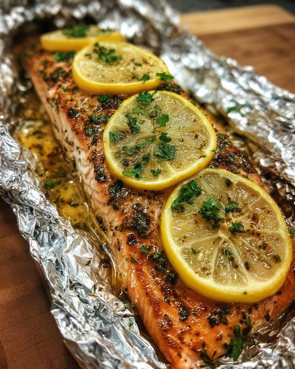 Baked Lemon Herb Salmon Foil Packets - detail 1