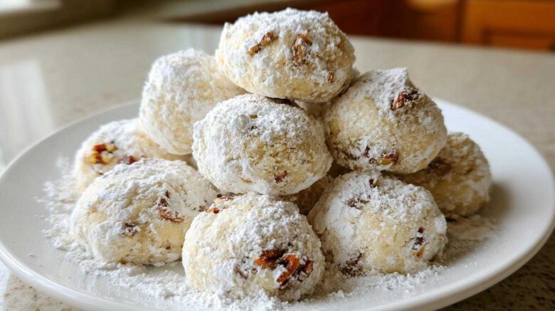 Brown Butter Pecan Snowball Cookies