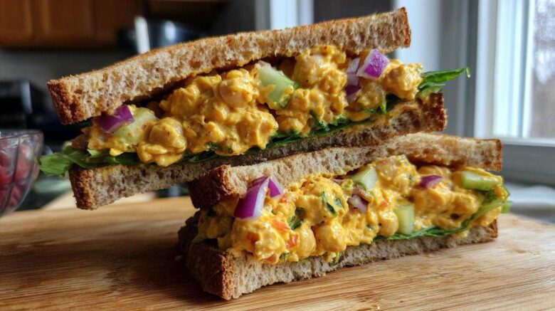 Buffalo Chickpea Salad Sandwich