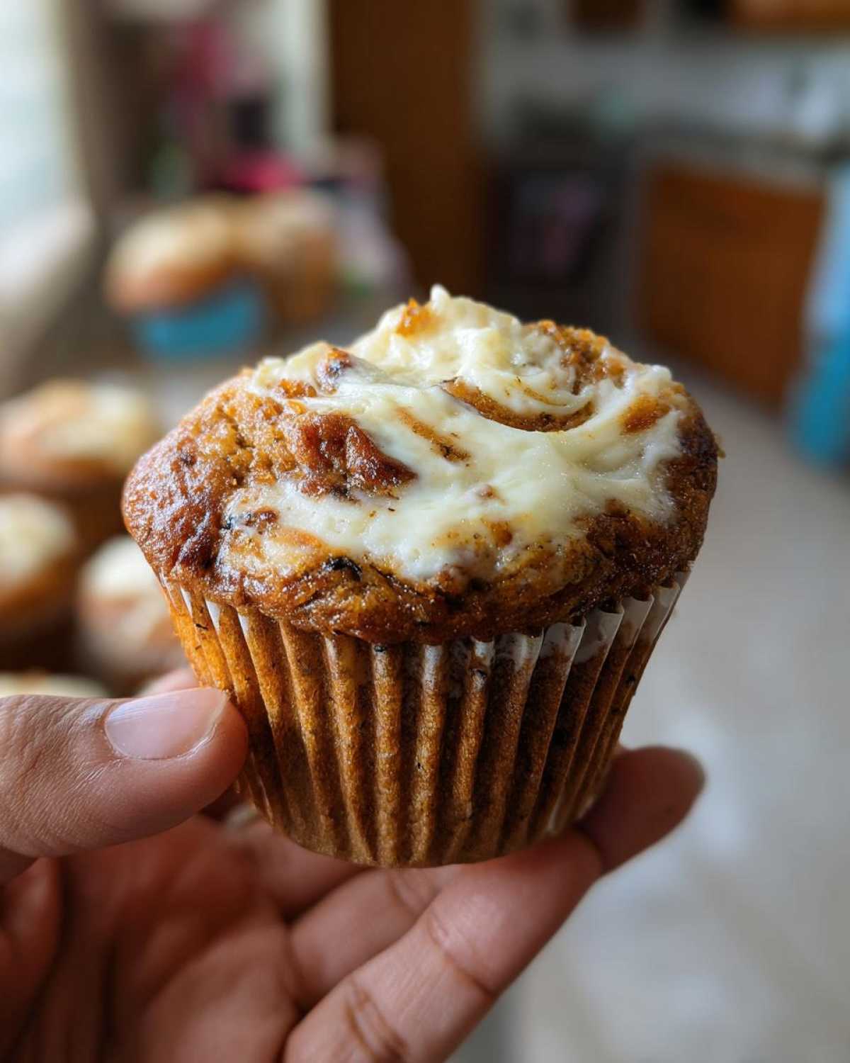 Carrot Cake Muffins with Cream Cheese Swirl - detail 1