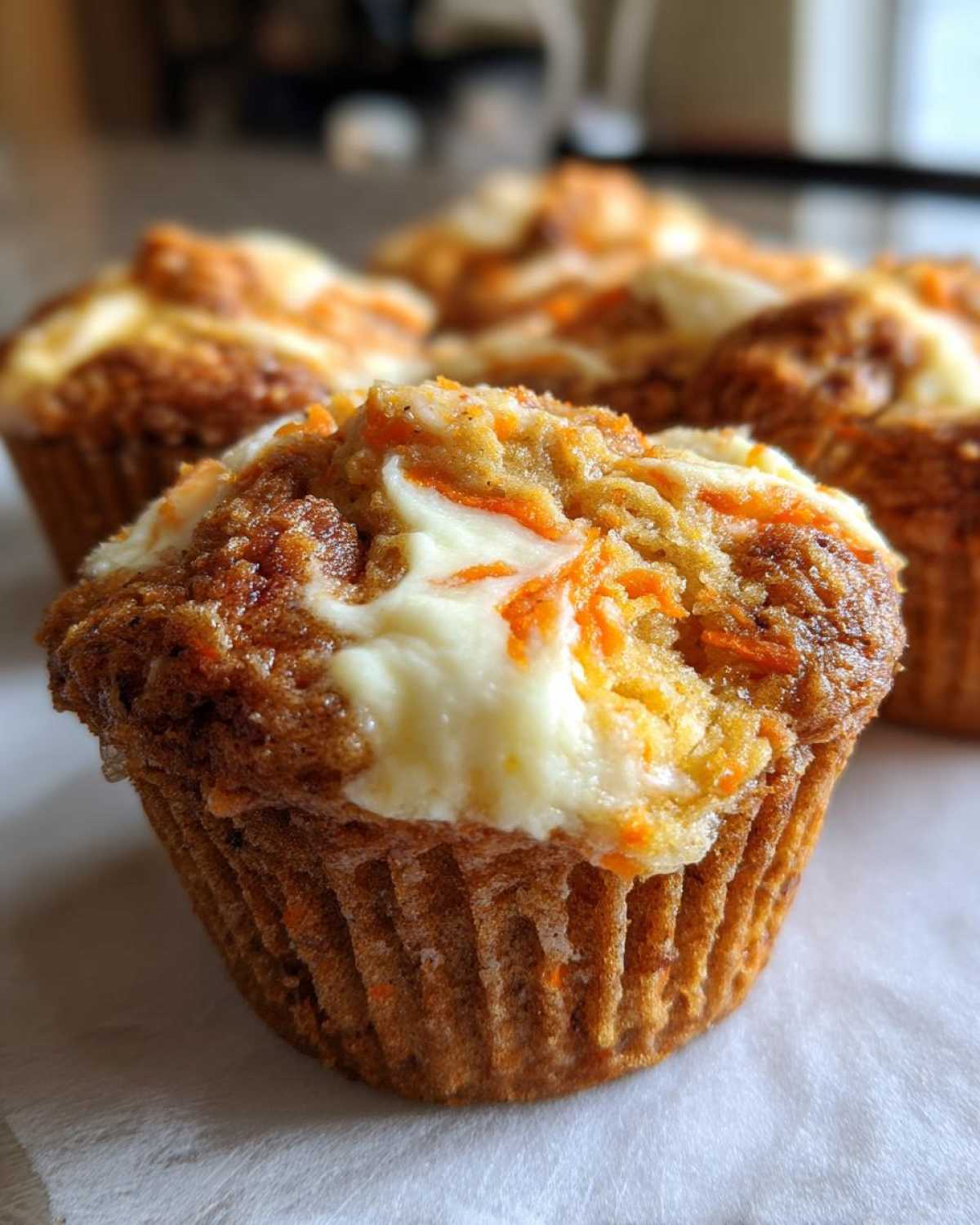 Carrot Cake Muffins with Cream Cheese Swirl - detail 2