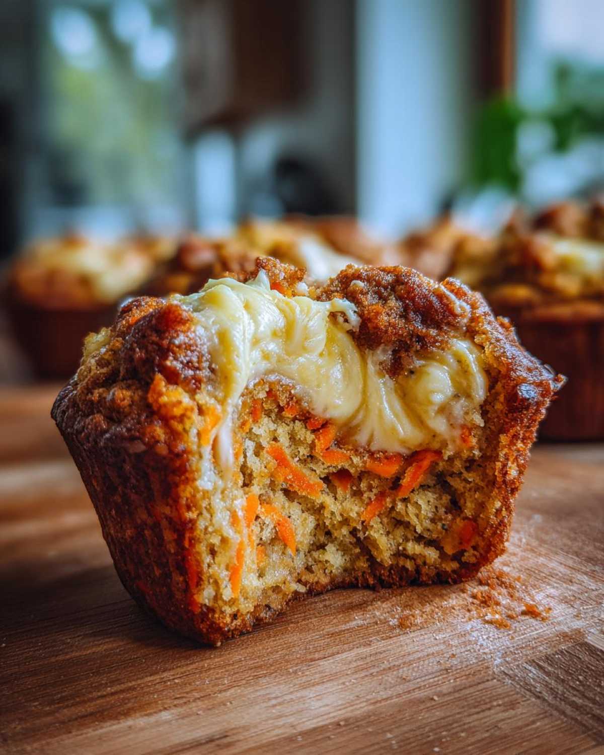 Carrot Cake Muffins with Cream Cheese Swirl - detail 3