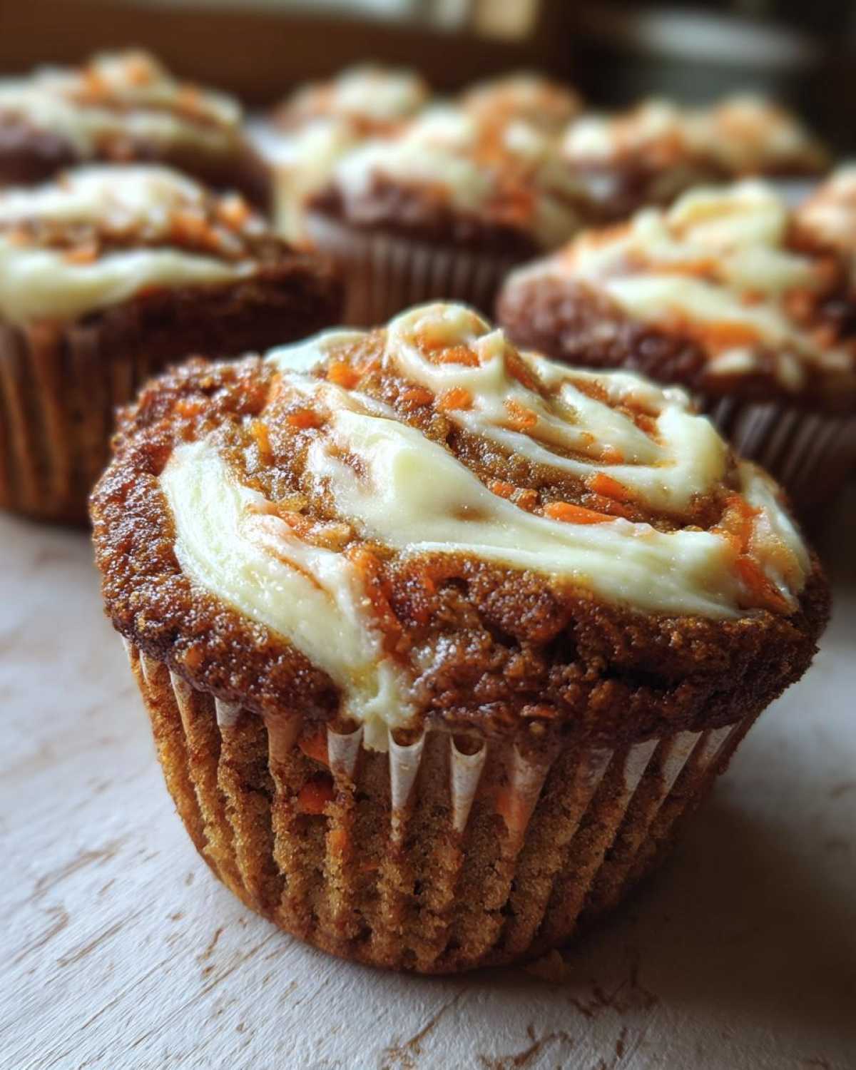 Carrot Cake Muffins with Cream Cheese Swirl - detail 4