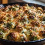 Cheesy Skillet Brussels Sprouts Bake