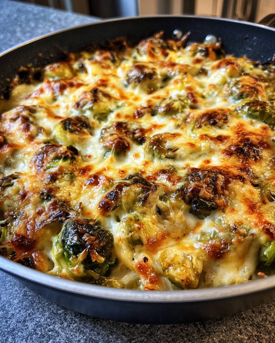 Cheesy Skillet Brussels Sprouts Bake - detail 2
