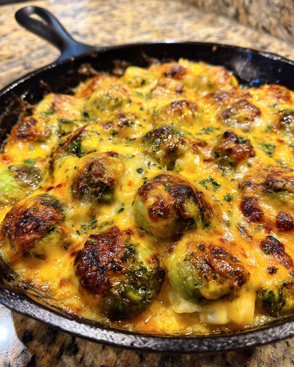 Cheesy Skillet Brussels Sprouts Bake - detail 3