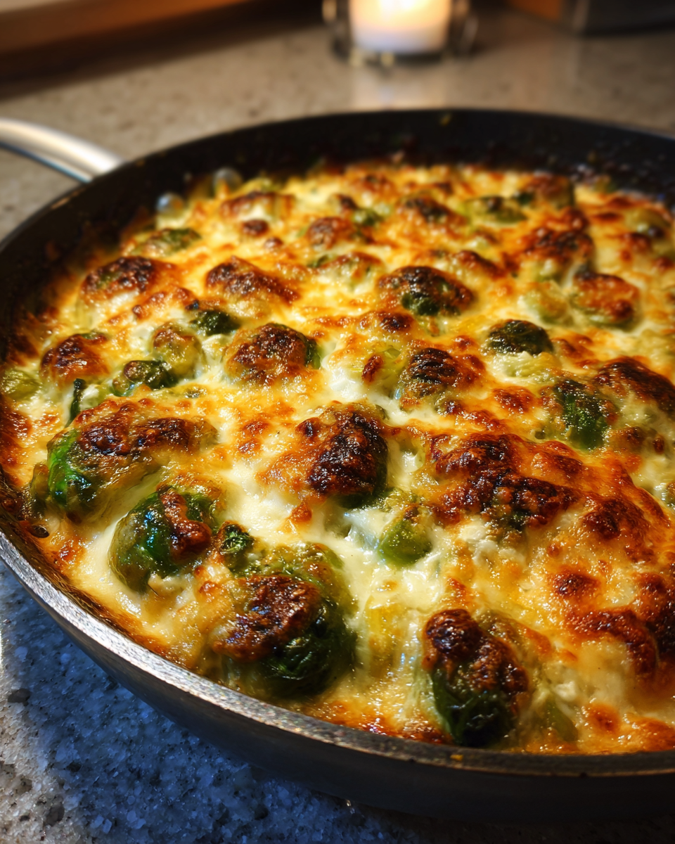 Cheesy Skillet Brussels Sprouts Bake - detail 4
