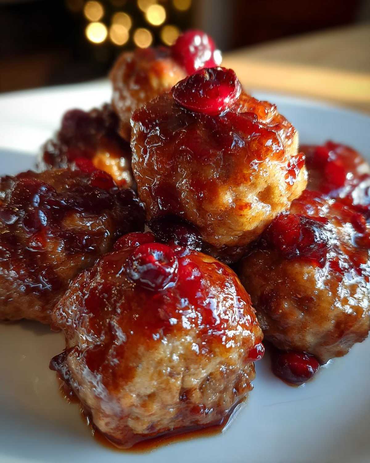 Cranberry Orange Glazed Turkey Meatballs - detail 2