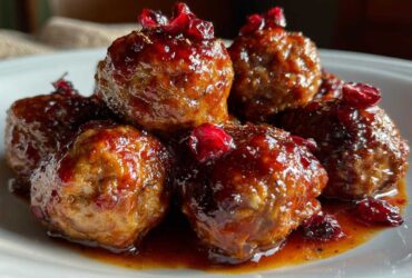 Cranberry Orange Glazed Turkey Meatballs