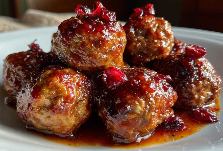 Cranberry Orange Glazed Turkey Meatballs