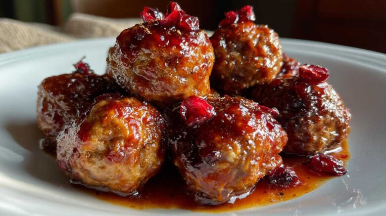 Cranberry Orange Glazed Turkey Meatballs