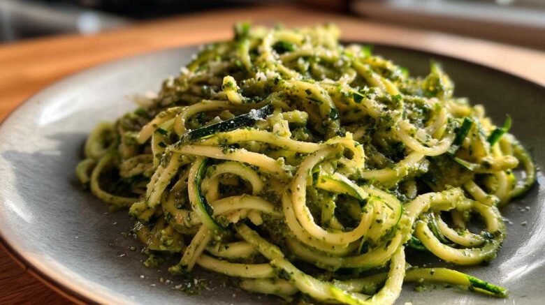 Creamy Avocado Pesto Zoodles