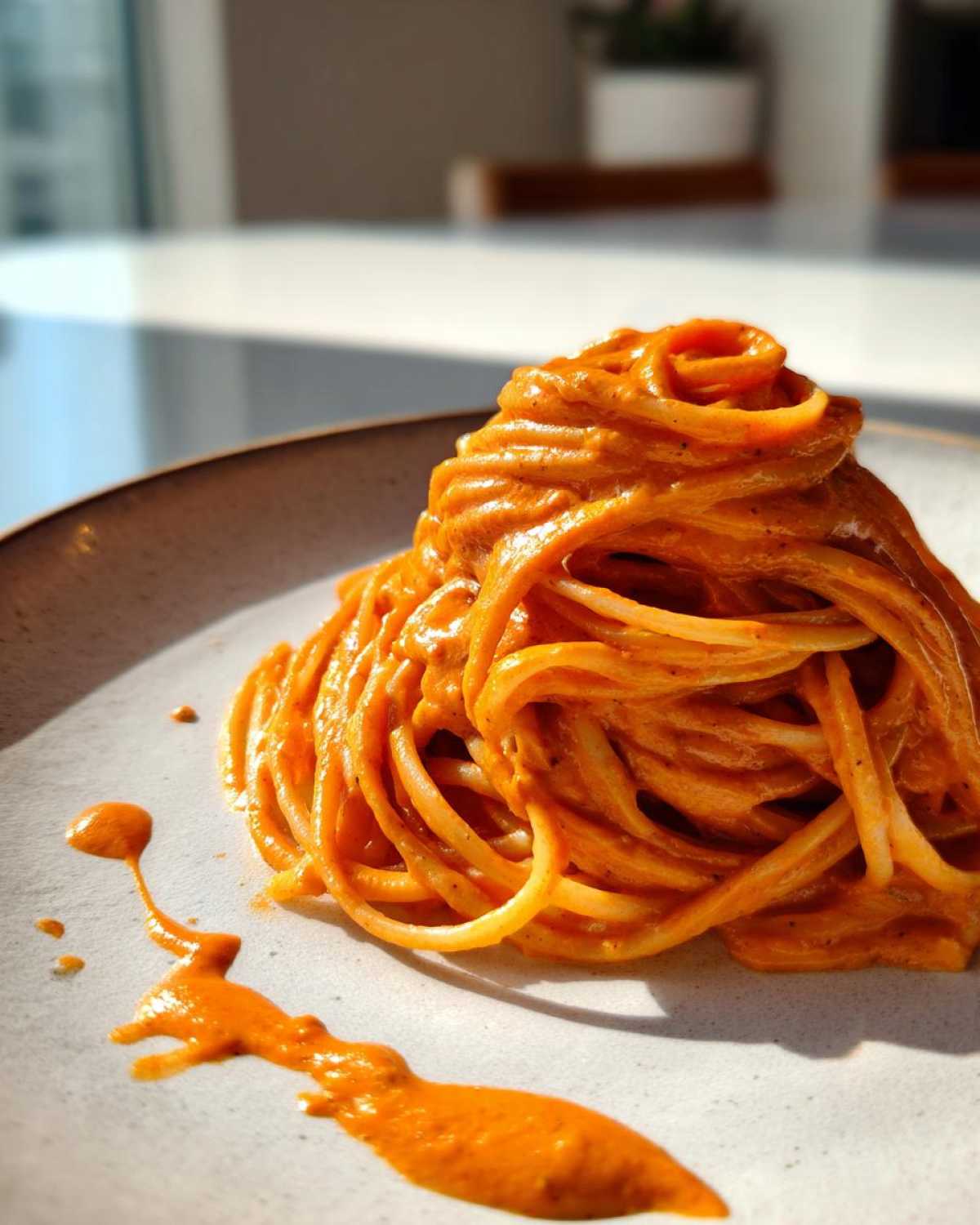 Creamy Dairy-Free Roasted Red Pepper Pasta - detail 3