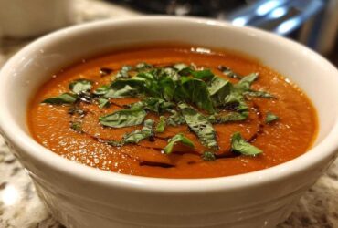 Creamy Tomato Basil Soup with a Secret Ingredient