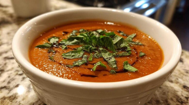 Creamy Tomato Basil Soup with a Secret Ingredient