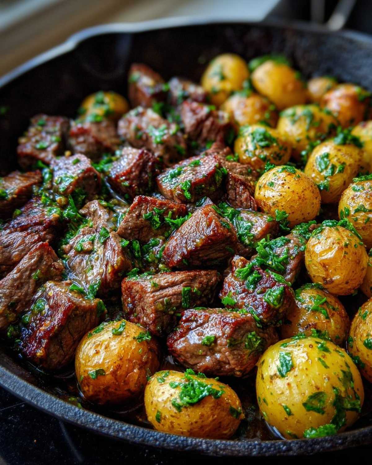 Garlic Butter Steak Bites with Potatoes - detail 1
