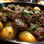 Garlic Butter Steak Bites with Potatoes