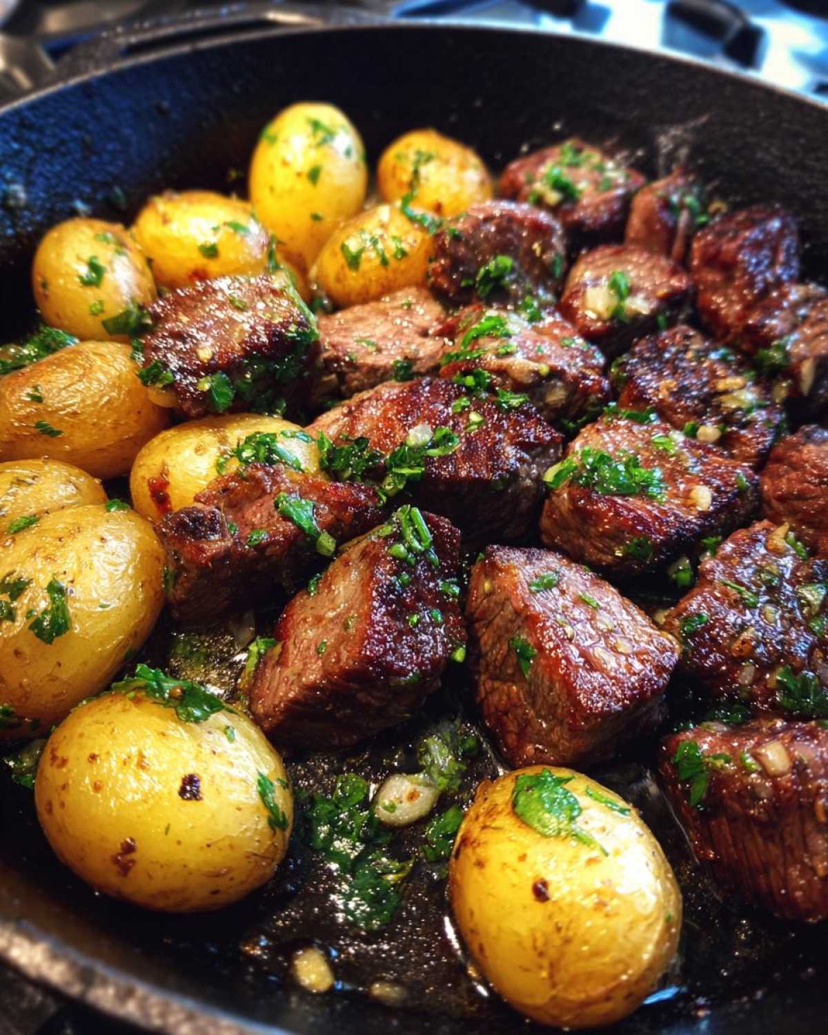 Garlic Butter Steak Bites with Potatoes - detail 2