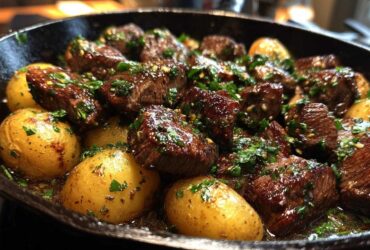 Garlic Butter Steak Bites with Potatoes