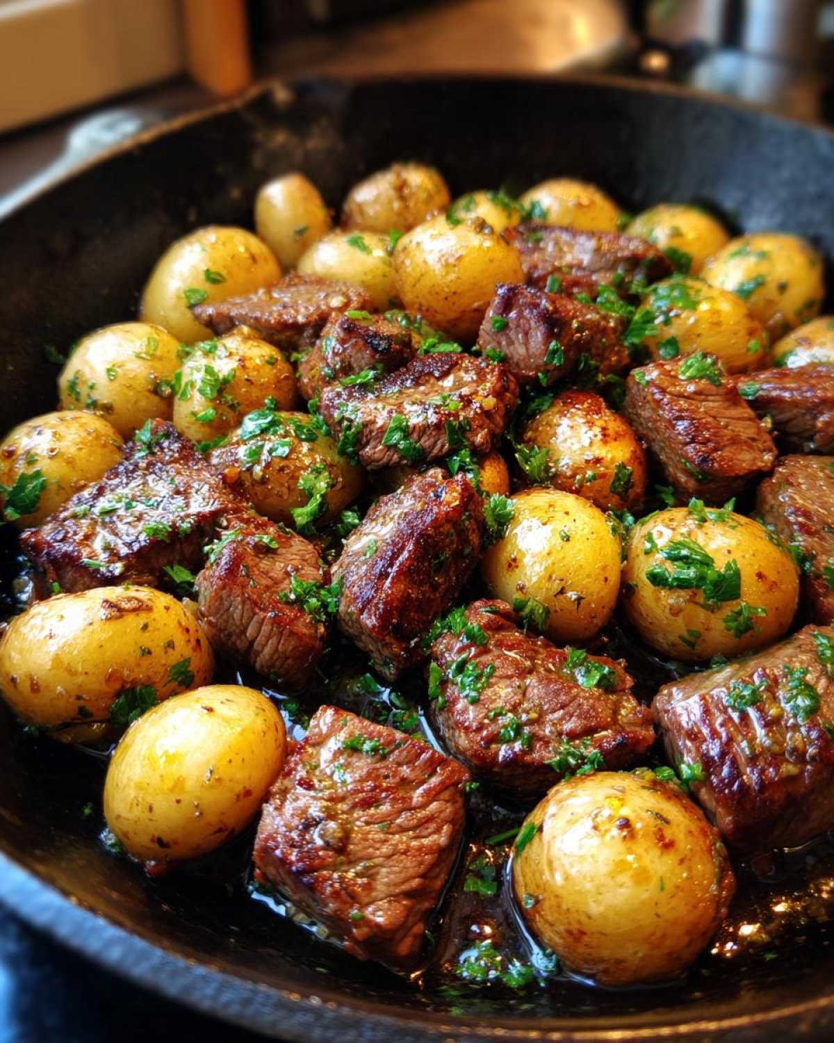 Garlic Butter Steak Bites with Potatoes - detail 4