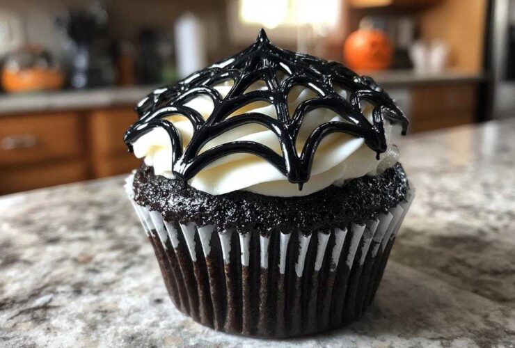 Haunted Halloween Spiderweb Cupcakes