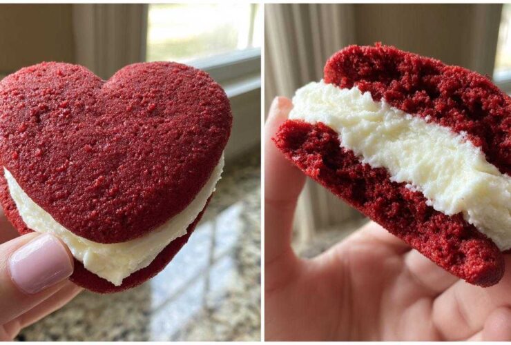 Heart-Shaped Red Velvet Whoopie Pies