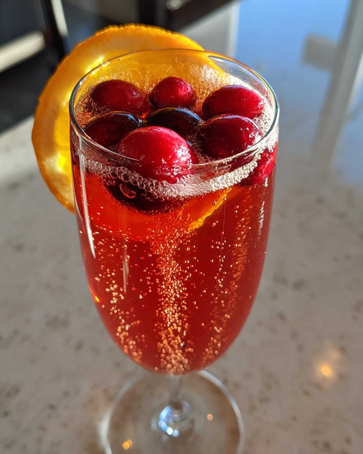 Holiday Cranberry Champagne Cocktail - detail 1