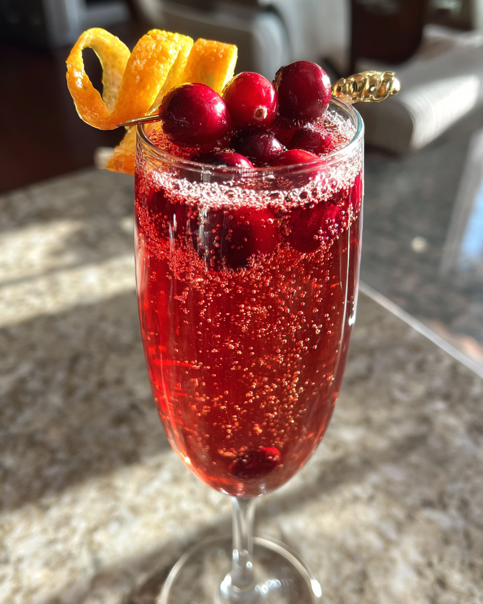 Holiday Cranberry Champagne Cocktail - detail 3