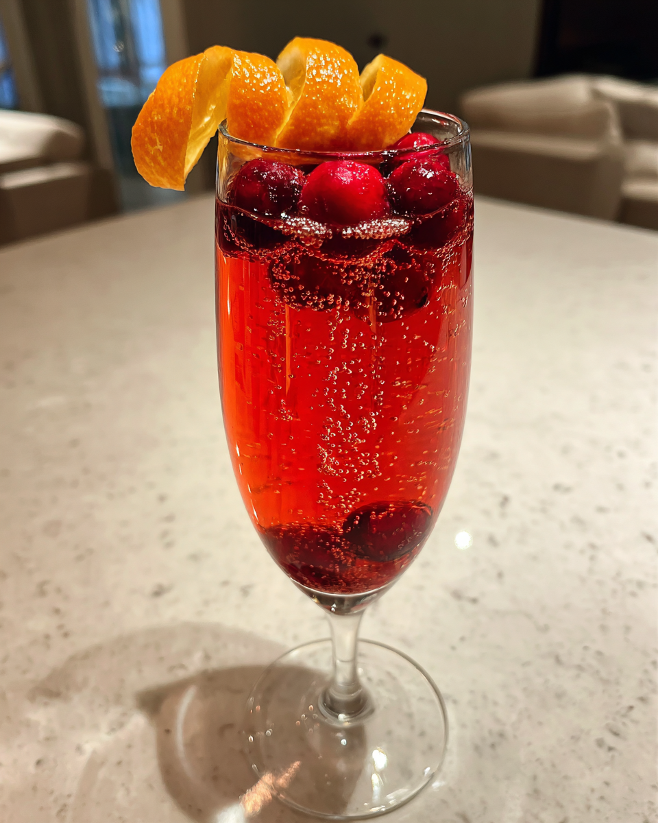 Holiday Cranberry Champagne Cocktail - detail 4
