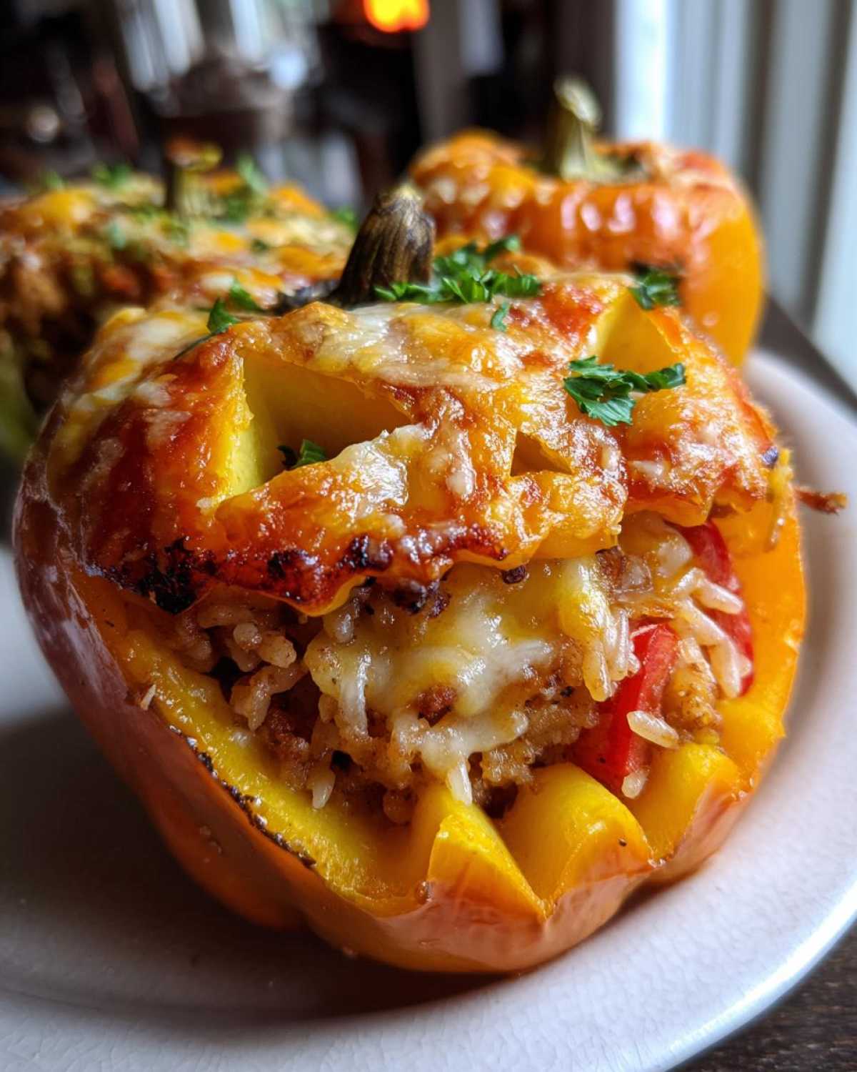 Jack-O'-Lantern Stuffed Peppers - detail 3