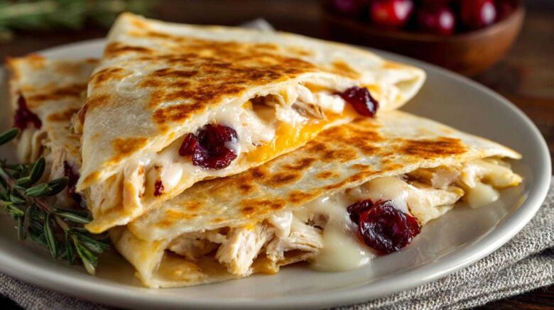 Leftover Turkey Cranberry Quesadillas