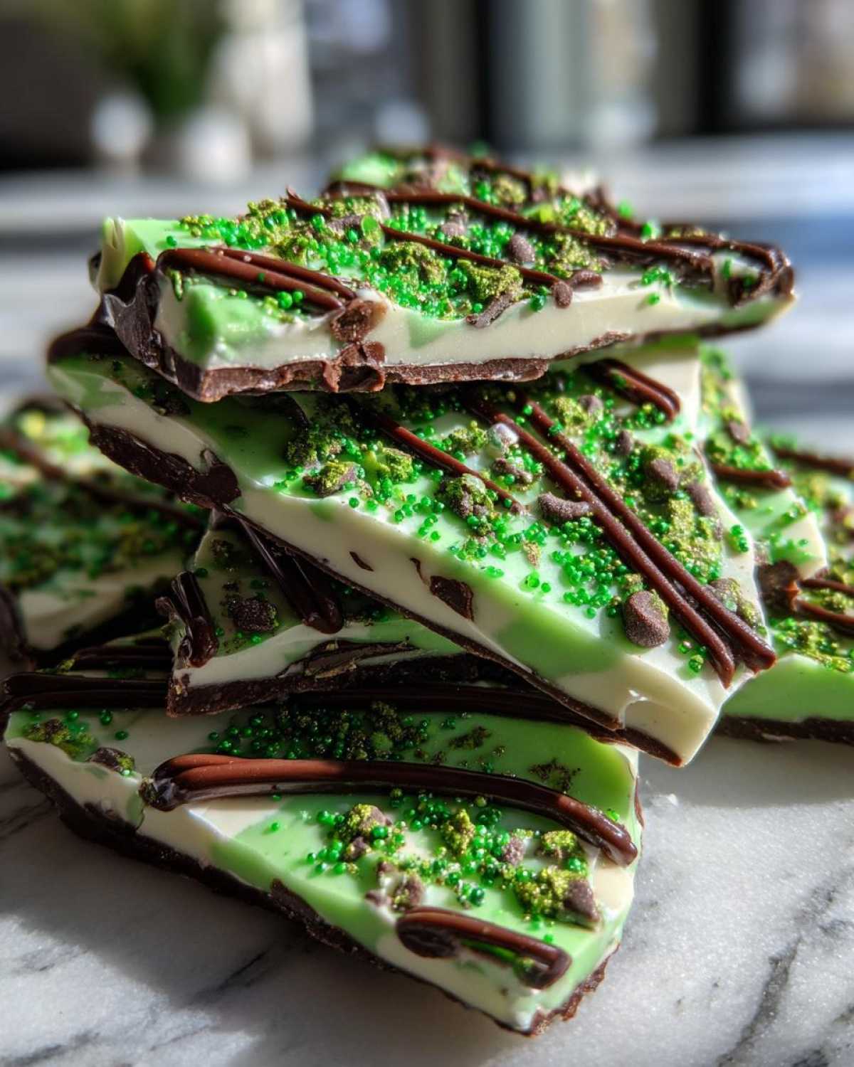 Mint Chocolate Leprechaun Bark - detail 1