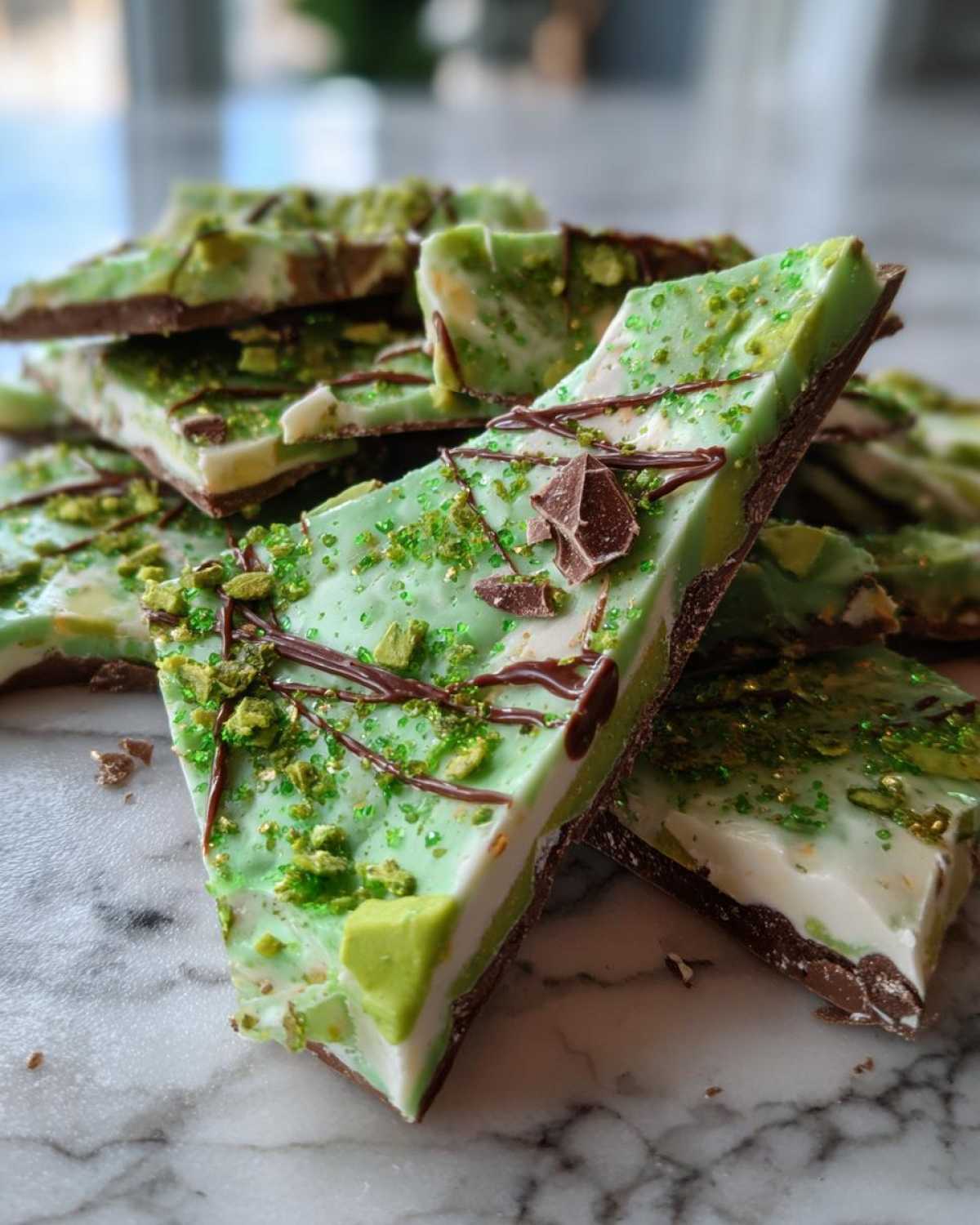 Mint Chocolate Leprechaun Bark - detail 2