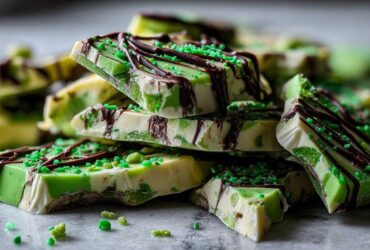 Mint Chocolate Leprechaun Bark
