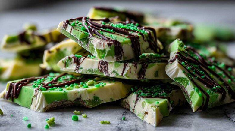 Mint Chocolate Leprechaun Bark