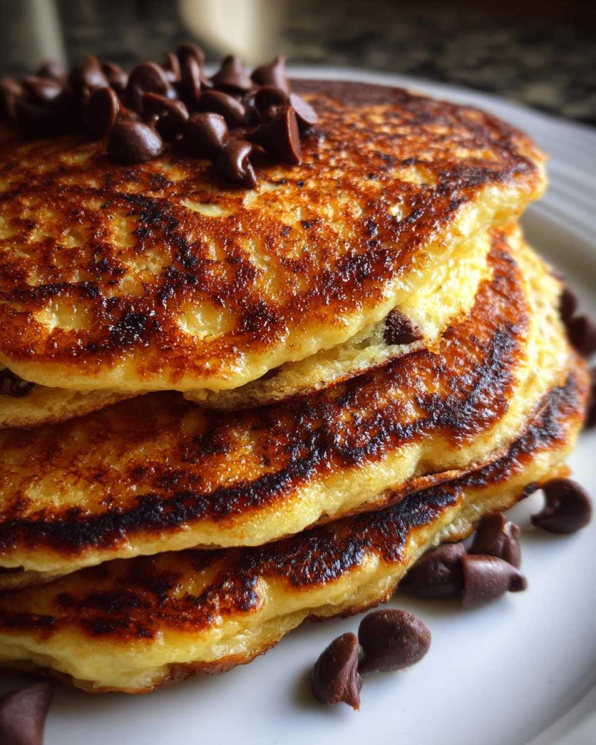 Protein-Packed Chocolate Chip Pancakes - detail 2