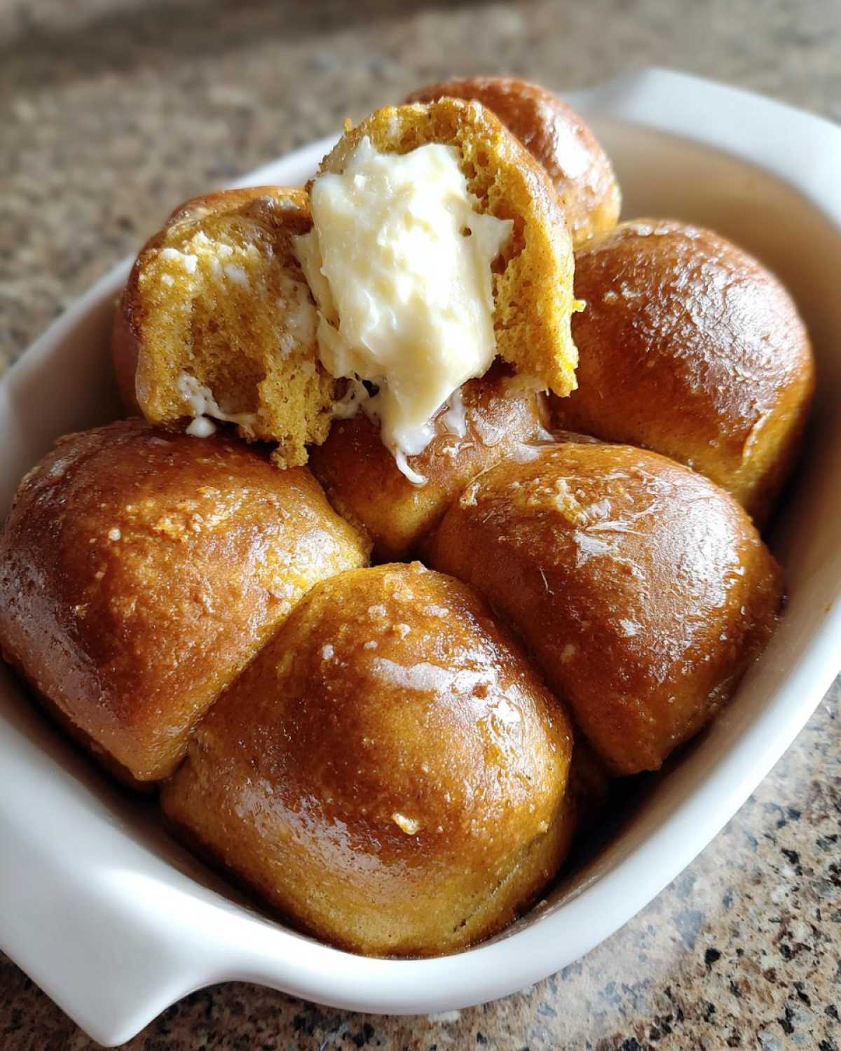 Pumpkin Dinner Rolls with Cinnamon Butter - detail 1
