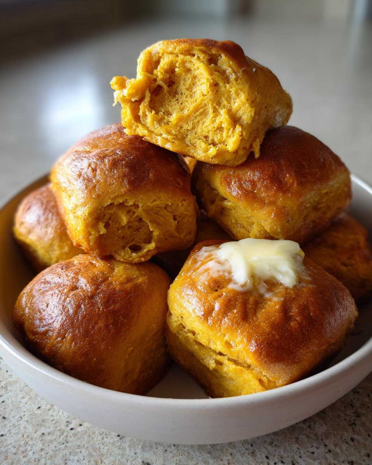 Pumpkin Dinner Rolls with Cinnamon Butter - detail 2