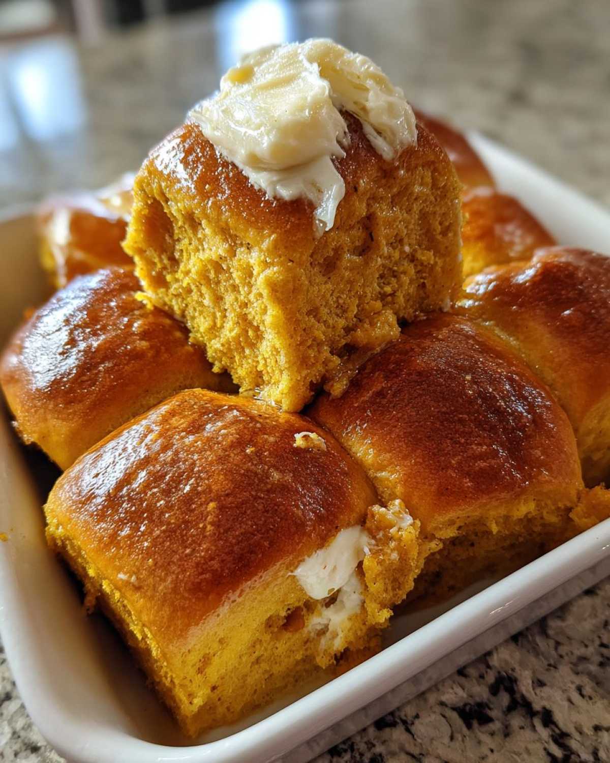Pumpkin Dinner Rolls with Cinnamon Butter - detail 3
