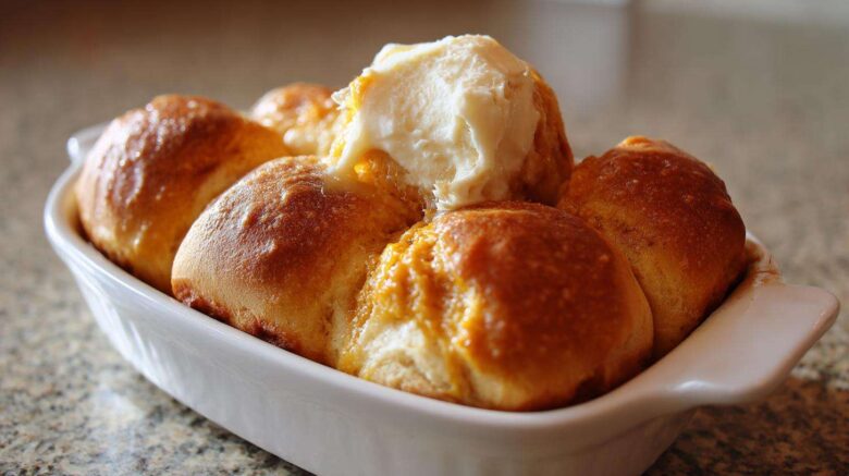 Pumpkin Dinner Rolls with Cinnamon Butter