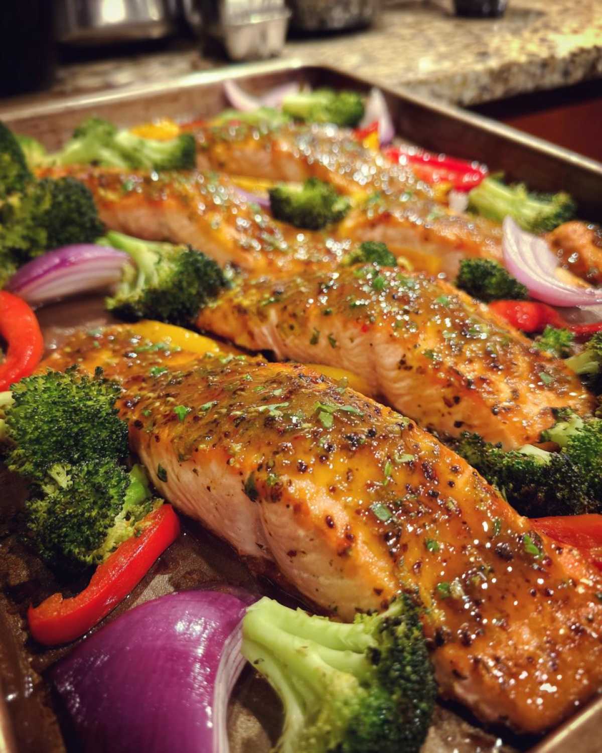Sheet Pan Honey Mustard Salmon and Veggies - detail 3