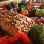 Sheet Pan Honey Mustard Salmon and Veggies