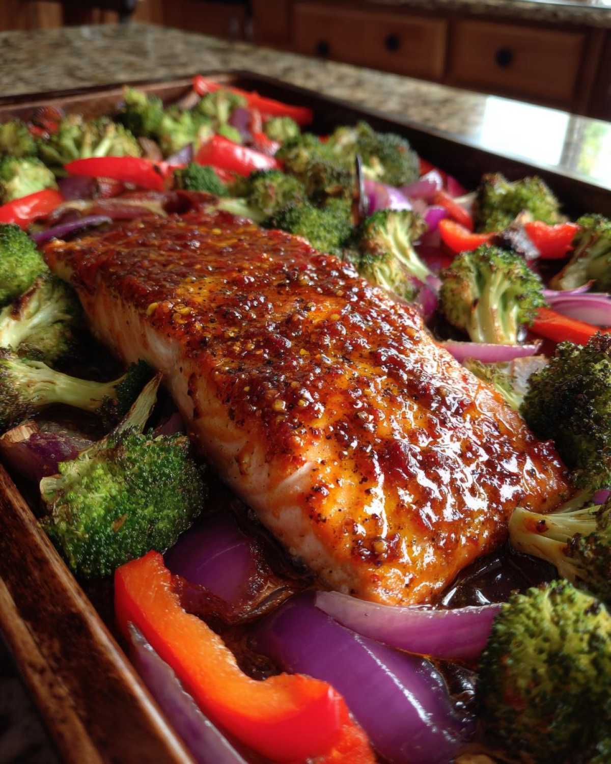 Sheet Pan Honey Mustard Salmon and Veggies - detail 1
